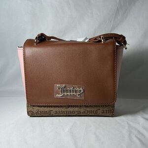 Juicy Couture Pink and Brown Crossbody Bag NEW